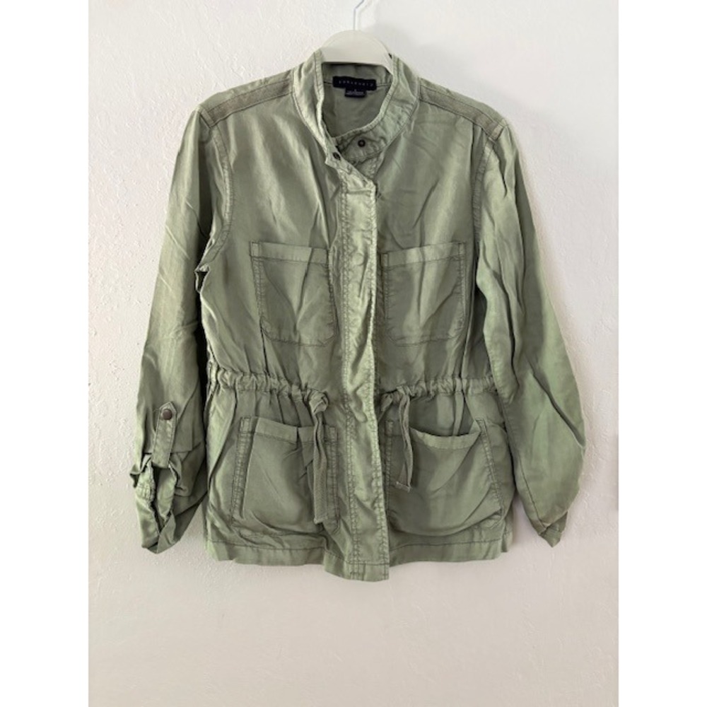 Sanctuary Military Anorak Jacket Drawstring Waist‎ Utility Pockets Size S